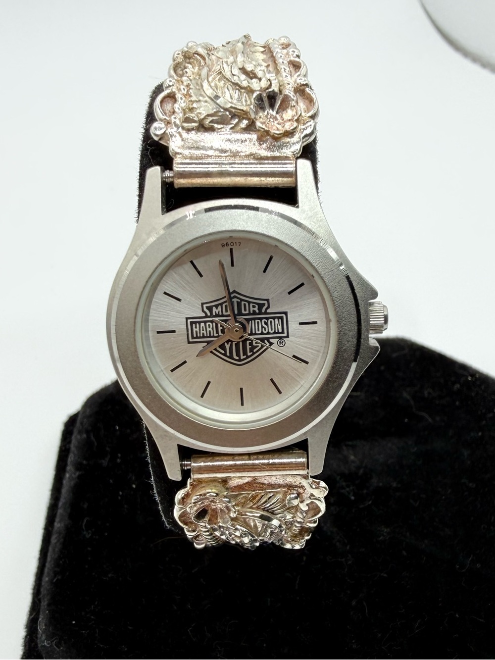Harley-Davidson Sterling Silver Floral Rose Tone Watch Vintage